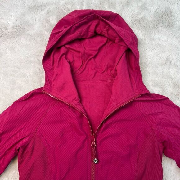 LULULEMON In Flux Jacket Womens 4 Cranberry Pink Dance Studio Reversible Hooded - Picture 4 of 11